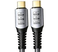 Générique Le fil de connexion tissé de type C à C prend en une puissance de 240 W, un rapide de 40 Gbit/s, une résolution de 8 K60 Hz pour divers appareils électroniques, un câble de chargement