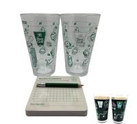 Générique Le parcours de golf 9 trous sur un verre à bière : un jeu amusant avec 2 verres à bière, des sous-verres et un crayon. Idéal comme cadeau pour les amateurs de golf et de bière. (1Pc)