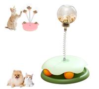 Générique Leaking Treats Ball Pet Feeder Toy, Funny Teasing Spring Food Dispenser Toy, Pet Leaking Slow Food Eater, Cat Treat Dispenser Ball (Green)