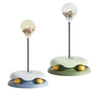 Générique Leaking Treats Ball Pet Feeder Toy, Pet Leaking Ball Toy Slow Food Eater, Multifunctional Leakage Food for Cats Dog Teaser Stick (Blue+Green)