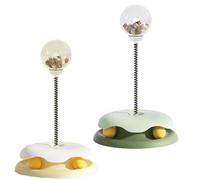 Générique Leaking Treats Ball Pet Feeder Toy, Pet Leaking Ball Toy Slow Food Eater, Multifunctional Leakage Food for Cats Dog Teaser Stick (Yellow+Green)