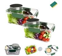 Générique Leakproof Jar Style Lunch Box,Large Salad Pod Jar with Hidden Dressing Container,Portable Meal Prep Container for Travel,Office,Lunch,Picnic (2)