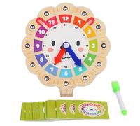Générique Learning Clock for Kids, Color Sorting Toy, Lion-Shaped Teaching, 6.61x7.28 inches, Wooden Numbers Model, Educational Tool Kindergarten, Ideal for Children Over 3 Years Old