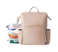 Générique Leather Diaper Bag Backpack, Water-Resistant PU Travel Daypack, 16.14x13.78x7.87 inches Stylish Spacious Toddler Diaper Pack For Moms And Dads, Unisex Baby Care Organizer