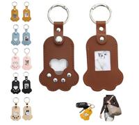 Générique Leather Dog Cat Paw Keychain,Cat Dog Fur Storage Keychain,Pet Memorial Gift Keyring,Memorial Gift for Pet Lovers (2*brown)