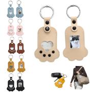 Générique Leather Dog Cat Paw Keychain,Cat Dog Fur Storage Keychain,Pet Memorial Gift Keyring,Memorial Gift for Pet Lovers (2*apricot)