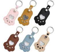 Générique Leather Dog Cat Paw Keychain,Cat Dog Fur Storage Keychain,Pet Memorial Gift Keyring,Memorial Gift for Pet Lovers (6*colour)
