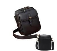 Générique Leather Messenger Bag, Sac Bandoulière En Cuir, Style Élégant Et Polyvalent, Bretelles Réglables Pour Confort, Grande Capacité, Sécurité Assurée, Idéal Pour Usage Quotidien Et Festivals