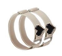Générique Leather Shoe Strap Extender, Anti-Slip Ankle Straps For Shoes, Detachable High Heel Straps With Buckle, Anti-Loose Flexible Shoe Ankle Belt For Women, Skin Tone Black