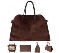 Générique Leather Tote Bag for Women,Large Capacity Shoulder Bag,Luxury Retro Casual Hobo Purse