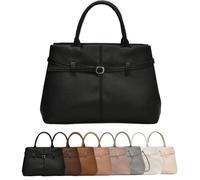 Générique Leather Tote Bag for Women, Womens Large Tote Bag with Zipper Top Handle Bags Hobo Purses for Work, Travel, Gym (Black,Taille unique)