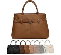 Générique Leather Tote Bag for Women, Womens Large Tote Bag with Zipper Top Handle Bags Hobo Purses for Work, Travel, Gym (Light Brown,Taille unique)