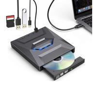 Générique Lecteur DVD Externe 7 en 1 USB et Lecteur Blu-Ray, USB C 3.0 Type-C Portable BD/DVD/CD graveur graveur Lecteur avec 3 Ports USB et Lecteur de Carte SD/TF, Lecteur Optique Blu-Ray 6X pour