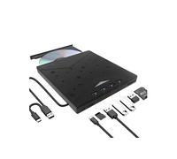 Générique Lecteur-graveur externe CD/DVD USB 3.0 Portable RW/ROM - 4 Ports USB A - 2 Lecteurs Cartes TF/SD - Compatible PC Mac Linux