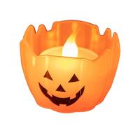 Générique Led Candle - Pumpkin Candle Light | Halloween Pumpkin Tea Lights | Flameless Candles Battery Operated LED Tea Lights | Orange Lanterns for Halloween Decorations