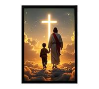 Générique LED Christian Religious Photo Frame, Light Up Jesus Art Wall Decor | Christian Religious Photo Frame, Calm Ambiance, For Living Rooms, Home Bedrooms, Church Hall