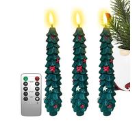 Générique LED Christmas Tree Candles, Flameless Electric Lights for Holiday Decoration, Indoor Ambiance with Remote Control, Battery Operated for Mantels Tables, 12-Pack, 0.7 x 4.1 Inches