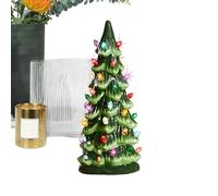 Générique LED Christmas Tree, Resin Table Decor, 7.87x9.84in Lighted Holiday Figurine, Warm Glow Design, Battery Operated Lamp for Bedroom, Windowsill, Mantel, Party, Display Use