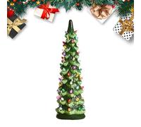 Générique LED Christmas Tree, Resin Table Decor, 7.87x9.84in Lighted Holiday Figurine, Warm Glow Design, Battery Operated Lamp for Bedroom, Windowsill, Mantel, Party, Display Use