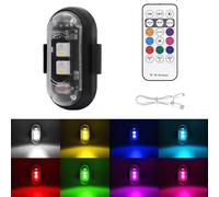 Générique Led Emergency Warning Lights ,LumièRe Stroboscopique Led Sans Fil Avec TéLéCommande, 8 Couleurs Usb Charing Waterproof Anti-Collision,For Car Motorcycle Drone Aircraft Bike (1PCS)