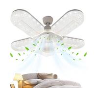 Générique LED Fan Lamp - 12-Inch Crystal Effect Light, Heavy-Duty 3-Color Dimming with Efficient Airflow, Compact High-Performance Motor, 970x600 Profile, for Garage Shed and RV Playroom