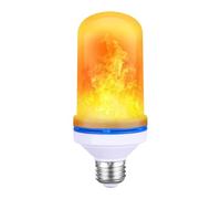 Générique LED Flammen Glühbirne E27-6x15,5cm 4 Flackermodi Feuerflamme Effekt, Gelblicht B22 Dekorationsbirne Außenbereich, Warmton Wohnzimmer Terrasse Weihnachten, Halloween Hochzeit | für Zuhause