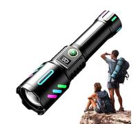 Générique Led Flashlight, Powerful High Lumens, Waterproof Adjustable Brightness 7.36x1.85in, Authentic Compact Design, Zoomable Small Flashlight for Outdoor Camping & Hiking