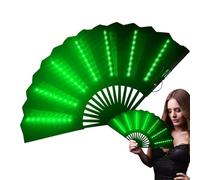 Générique LED Folding Hand Fan | Lighted Portable Party Accessory Battery Included Large Design | Glowing Dance Prop Festival Stage Photography Costume Tool | Bar Club Carnival Performance Atmo