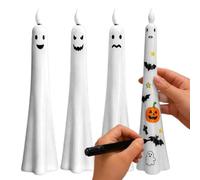 Générique LED Ghost Taper Candle - Flameless Flickering Decorative Light