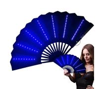 Générique Led Handheld Fan, Folding Light Fan, Portable Accessory Rechargeable Travel Hand, for Festival Carnival Stage Bar Party Photography Concert Night Performance Glow Decor Tool 60cm