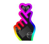 Générique LED Heart Light For Car - Gesture Design Romantic Wireless Lamp, Suction Cup Solar Car Light With Vibration Sensor | For Women Men Triangle Window Exterior Valentine's Day