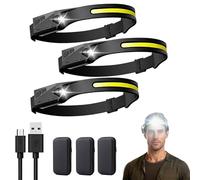 Générique LED Lampe Frontale, 230° Torche Frontale Rechargeable USB Capteur De Mouvement, IPX4 Étanche Ultra-légère Lampe Frontal pour Randonnée Bricolage Camping Pêche (3 pièces)