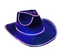 Générique LED Light Up Cowgirl Hat - Glow In The Dark Sparkly Cowboy Hat For Men & Women | Perfect For Raves, Birthday Parties, Halloween, Concerts & Dress-Up Fun