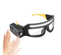 Générique LED Lighted Safety Goggles - Rechargeable Type-C Night Vision Eye Shield, Anti Fog Riding Eyewear, Waterproof Outdoor Headlamp Glass, Resistant Adventure Gear, Dustproof Work Lens | For Men