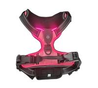 Générique LED Luminous Dog Harness No Pull Adjustable Rechargeable Pet Vest Small Medium Large Dogs Outdoor Walking Supplies(Pink,S)
