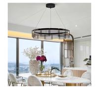 Générique LED Modern Chandelier Glass Pendant Lamp Minimalist Light for Dining Room Restaurant Bedroom Decor Nordic Lustre Round Lighting