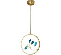 Générique Led Round Chandeliers Small Blue Agate Pendant Light Hanging Adjustable Height Ceiling Lamp with Source,lampe suspendue