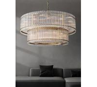 Générique LED Vintage American 2 Layer Brass Chandelier Lighting Hanging Lamps Lustre Suspension Lamp For Living Room