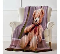 Générique Légère Couverture Polaire Photographie Jouet Ours Thème, Brun Flanelle Chaud Douillette Couverture Polaire Convient Adultes Enfant pour Canapé Chambre à Coucher - 130 x 150 cm