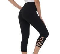 Générique Legging 3/4 Femme Été, Taille Haute, Coupe Ajustée, Tissu Stretch Respirant, Idéal Yoga Fitness Cyclisme Running Danse, Polyvalent Extérieur Quotidien