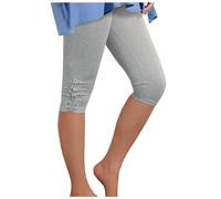 Générique Legging 3/4 Femmes - Yoga Opaque Doux Grande Taille Décontracté Taille Haute Casual Pantalon Slim Extensible Britannique Leggings d'entraînement Pantalon Chaud pour l'automne