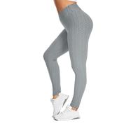 Générique Legging de Sport Femme Leggings à Compression Push Up Pantalon de Yoga Anti Cellulite Sportswear Minceur Fitness Pants Taille Haute Jogging sans Couture Vente Flash du Jour Et Soldes Gris L