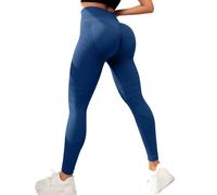 Générique Legging de Sport Femme Plumi 3D Anti Cellulite Leggings à Compression Pantalon de Yoga Taille Haute Minceur Sportswear Fitness Pants Push Up Mes Commandes en Coursde Livraison Bleu Marine S