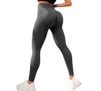 Générique Legging de Sport Femme Plumi 3D Anti Cellulite Leggings à Compression Pantalon de Yoga Taille Haute Minceur Sportswear Fitness Pants Push Up Amincissant Opaque Mes Commandes Passées Gris L