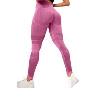 Générique Legging de Sport Femme Plumi 3D Anti Cellulite Leggings à Compression Pantalon de Yoga Taille Haute Minceur Sportswear Fitness Pants Push Up Jogging sans Couture Mes Commandes Rose Vif S