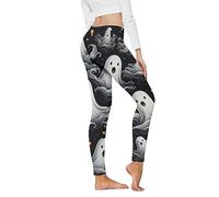 Générique Legging d'halloween pour Femme 2025 Extensible Taille Haute fantôme Chauve-Souris Collant Doux comme du Beurre pour entraînement Yoga Leggings de