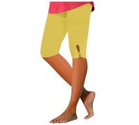 Générique Legging Femme 3/4 Original Leggings à Compression sans Couture Minceur Legging Plat Minceur Compression Taille Haute Leggings de Ventre Plat Opaque Elastique Grandes Yoga Fitness Pantalon