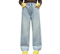 Générique Legging Fille Pantalon en Jean pour Filles,Coupe Droite et Ample,Pantalon Large,Jean Stretch Confortable et décontracté pour l'automne,idéal Les Grandes Enfants.