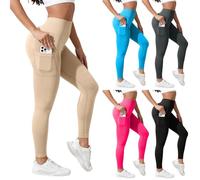 Générique Legging Grande Taille Femme Sport Push Up Confortable Taille Haute Elastique Pantalon Legging Grandes Tailles Ultra Mince Coton Doux Court Extensible Shorts Vêtements avec Poches