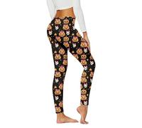 Générique Legging Halloween pour Femme, Pantalons De Yoga Et Pilates Femme Push Up Pantalon Chic Et Elegant Slim Fit Skinny Imprimé d'halloween Pants Doux Respirant pour Fitness Jogging Gym Running